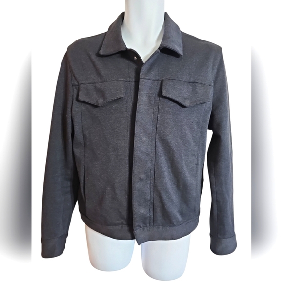 Gant Medium Dark Gray Lightweight Snap Closure Classic Preppy Casual Shacket